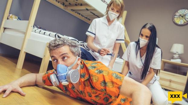 Fake Hostel – Jennifer Mendez & Ariela Donovan – Stuck Between Two Nurses