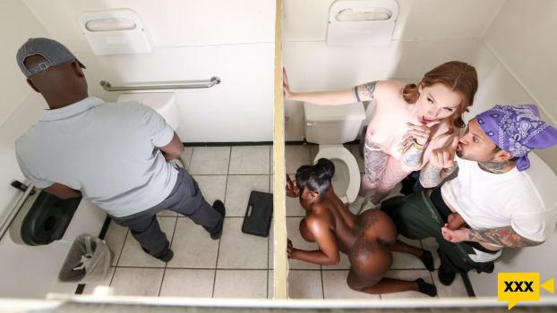 Brazzers Exxtra – Aria Kai & Ebony Mystique – The Road Trip: Gas Station Glory Hole
