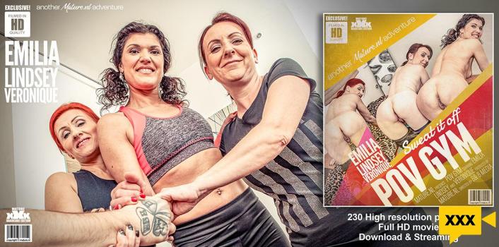 Mature NL – Emelia, Lindsey & Veronique – Welcome to the mature POV groupsex Gym from mature.nl