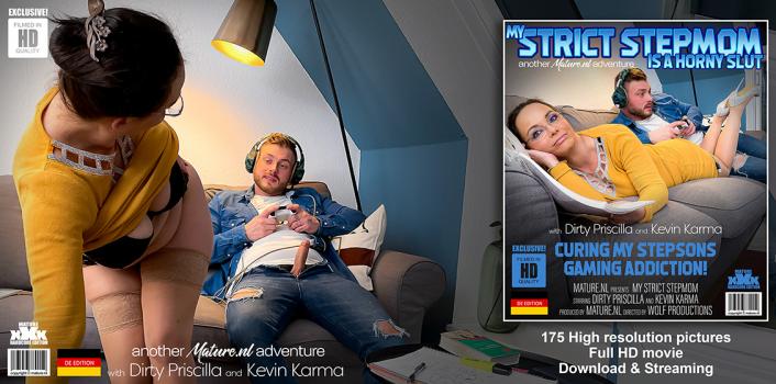 Mature NL – Dirty Priscilla – Horny MILF Tries to Cure Her Stepsons Gaming Addiction