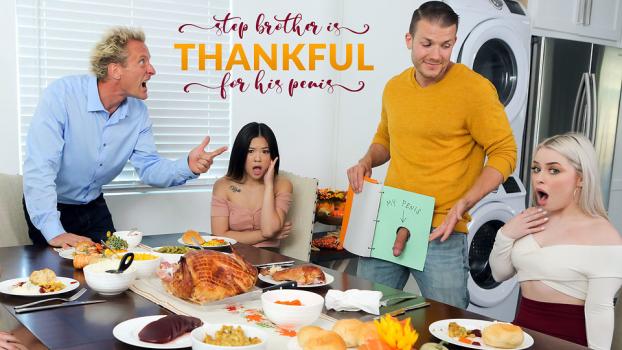 MyFamilyPies – Haley Spades & Lulu Chu – Stepbrother Is Thankful For His Penis – S22:E3