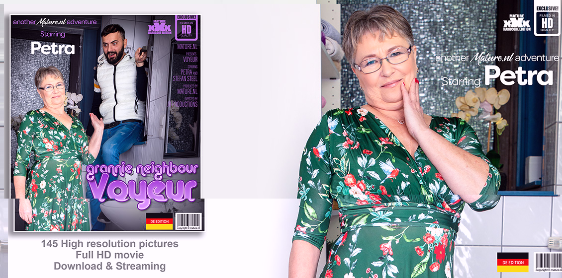 Mature NL – Petra – Granny neighbour voyeur – Grandma Petra is getting a surprise visit