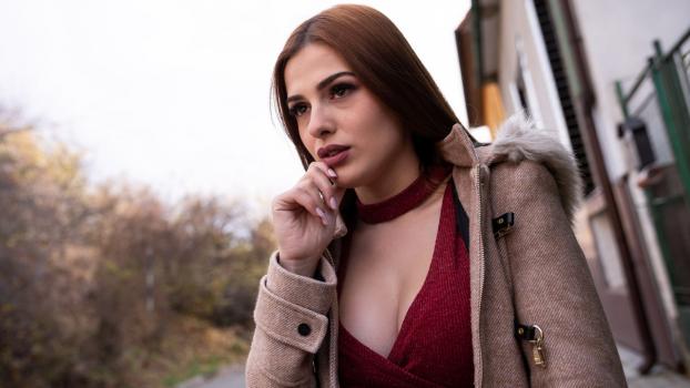 Public Agent – Mina Von D – Italian Redhead in Red Panties