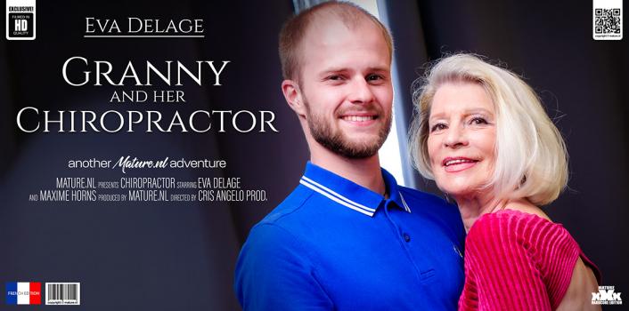 MatureNL - Granny Eva Delage loves fucking her young chiropractor at home